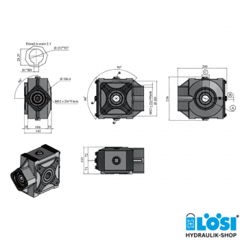 Hydraulic Scraper Floor Gearbox Type 5705
