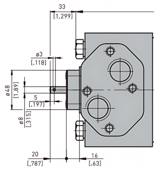 Preview: EPMT-S 160 T Hydraulic Motor Short with Speed Sensor Shaft
