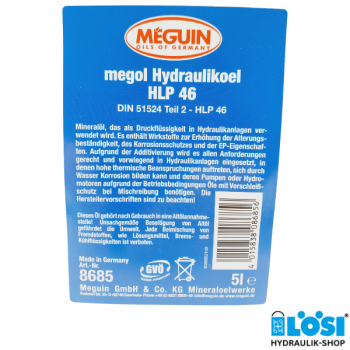 Hydraulic Oil HLP 46, 5 Liter Canister