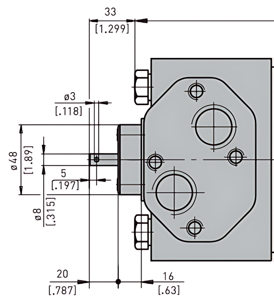 EPMT-S 160 T Hydraulic Motor Short with Speed Sensor Shaft