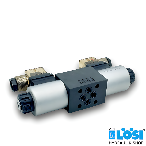 Hydraulic valve, 4/3-way valve, NG04, P and T connected, 12V DC