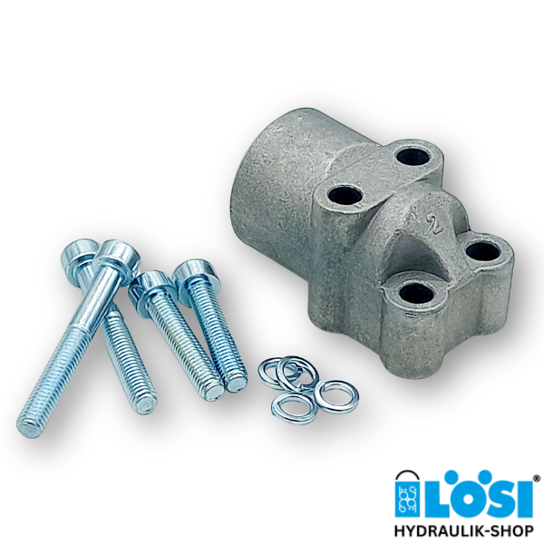 Angled flange 90°, G3/8'', PCD 30mm, 4-hole